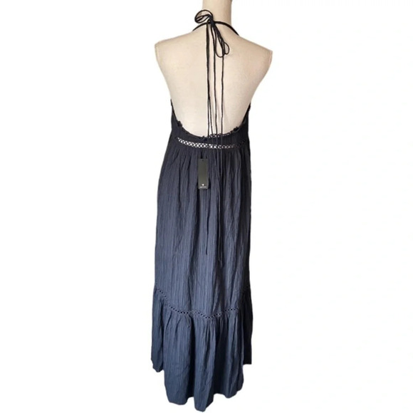 Lulus Dress Womens XS Navy Relaxed Vibes Strappy Lace Beachy Boho Coastal Maxi - Picture 8 of 15